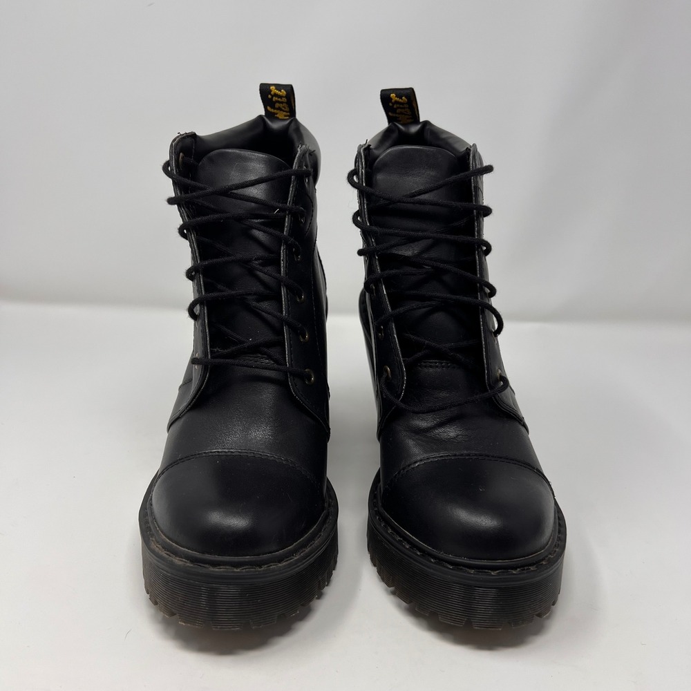 Dr. Martens Averil Boots Women's Size 7 Black Leather Lace Up High Heel EUC - Picture 3 of 9